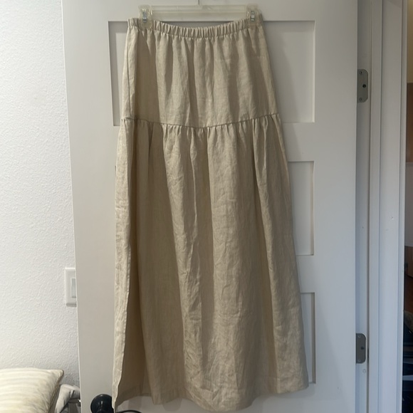 Whimsy + Row Millie Skirt/Dress in Oatmeal Linen - Picture 3 of 7